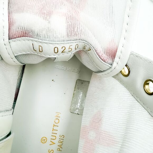 Louis Vuitton Stellar Sneaker Boot 37, 7 White Pink Monogram Mesh High Top - Picture 9 of 13